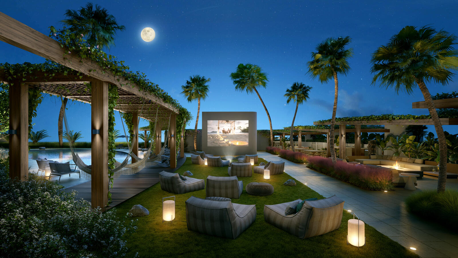 Césped al aire libre